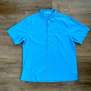 Men's Tommy Bahama Size Large Light Blue Polo Silk/Cotton Blend Great Condition
